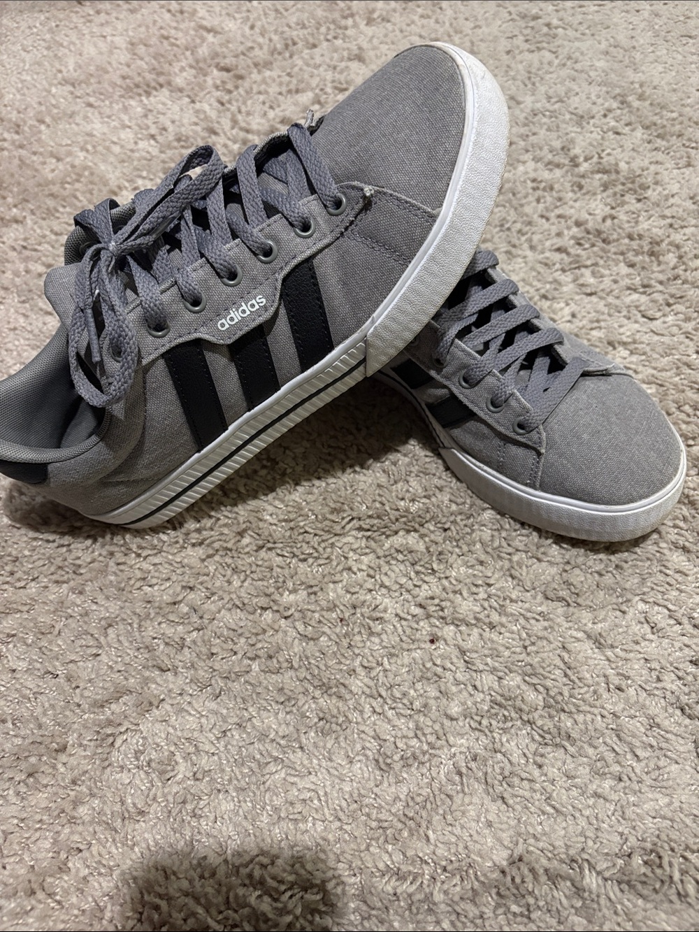 adidas Gray and Black Low-Top Canvas Sneakers